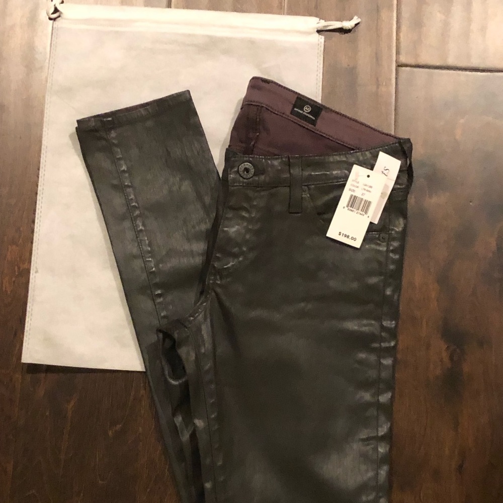 AG Adriano Goldschmeid Black Skinny Leather Jean